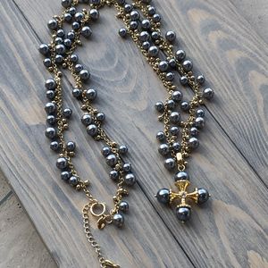 Lulu Avenue Chesham Dark Gray Pearl Necklace